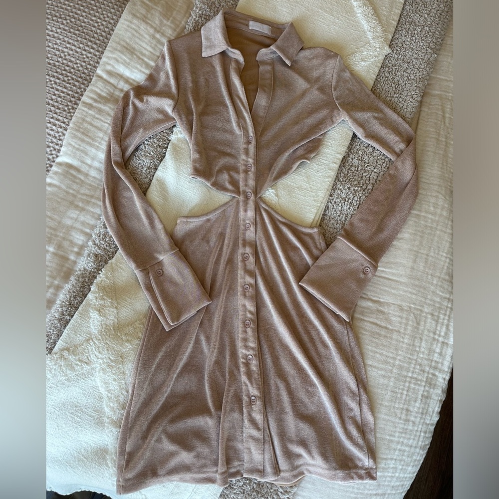 ISALIS Button Up Collared Dress